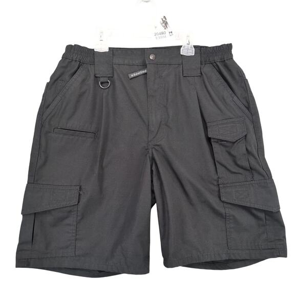 Propper Men's 38x9 Black Tactical Cargo Shorts Elastic Waist F5253 Ripstop Relax - Picture 1 of 10